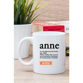Kişiye Özel Anne Kelime Anlamı Beyaz Kupa