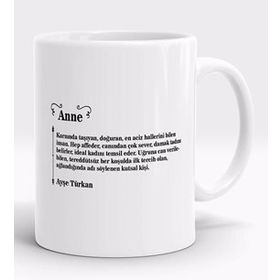 Kişiye Özel Anne Tasarımlı Kupa Bardak