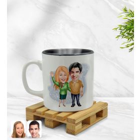 Kişiye Özel Baba Godfather Karikatürlü İçi Siyah Renkli Model 1 Kupa