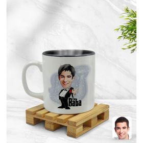 Kişiye Özel Baba Godfather Karikatürlü İçi Siyah Renkli Model 1 Kupa