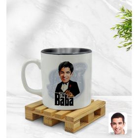 Kişiye Özel Baba Godfather Karikatürlü İçi Siyah Renkli Model 4 Kupa