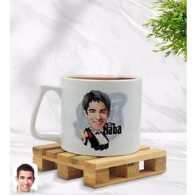 Kişiye Özel Baba Godfather Karikatürlü Middle Beyaz Model 2 Kupa