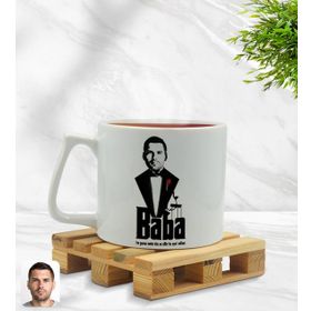 Kişiye Özel Baba Godfather Silüet Tasarımlı Middle Beyaz Model 3 Kupa