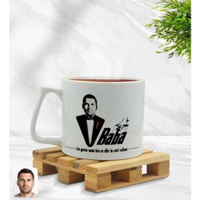 Kişiye Özel Baba Godfather Silüet Tasarımlı Middle Beyaz Model 6 Kupa