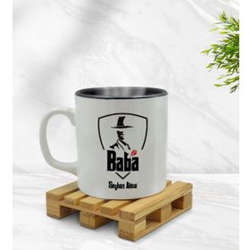 Kişiye Özel Baba Godfather Tasarımlı İçi Siyah Renkli Model 15 Kupa
