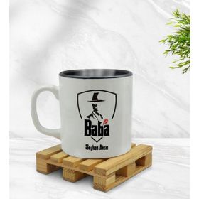 Kişiye Özel Baba Godfather Tasarımlı İçi Siyah Renkli Model 15 Kupa