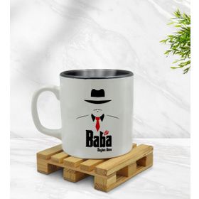 Kişiye Özel Baba Godfather Tasarımlı İçi Siyah Renkli Model 17 Kupa