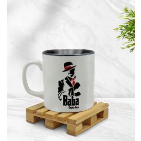 Kişiye Özel Baba Godfather Tasarımlı İçi Siyah Renkli Model 18 Kupa