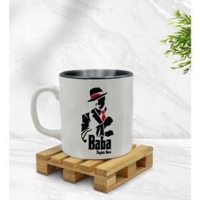 Kişiye Özel Baba Godfather Tasarımlı İçi Siyah Renkli Model 18 Kupa
