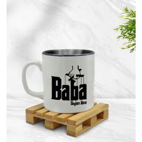 Kişiye Özel Baba Godfather Tasarımlı İçi Siyah Renkli Model 5 Kupa