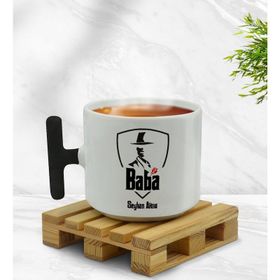Kişiye Özel Baba Godfather Tasarımlı Siyah T Kulplu Middle Kupa