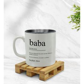 Kişiye Özel Baba Tasarımlı İçi Siyah Renkli Model 1 Kupa