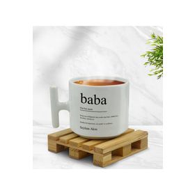 Kişiye Özel Baba Tasarımlı T Kulplu Beyaz Middle Kupa
