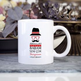Kişiye Özel Babam Seni Çok Seviyorum Kupa Bardak