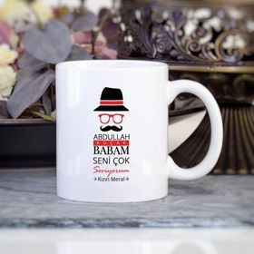 Kişiye Özel Babam Seni Çok Seviyorum Kupa Bardak