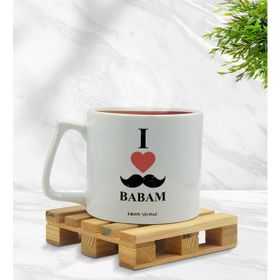 Kişiye Özel Babamı Seviyorum Tasarımlı Middle Beyaz Model 1 Kupa