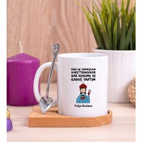 Kişiye Özel Bak Kendime De Kahve Yaptım Beyaz Kupa