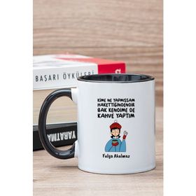 Kişiye Özel Bak Kendime De Kahve Yaptım Siyah Kupa