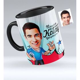 Kişiye Özel Bay Antrenör Karikatürlü Siyah 1 Kupa Bardak