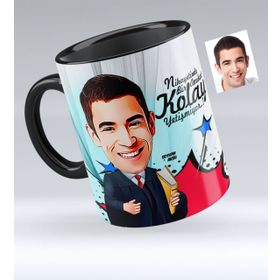 Kişiye Özel Bay Avukat Karikatürlü Siyah 1 Kupa Bardak