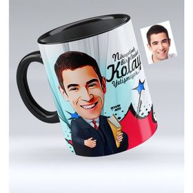 Kişiye Özel Bay Avukat Karikatürlü Siyah 1 Kupa Bardak
