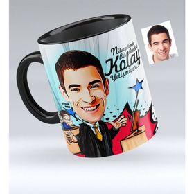 Kişiye Özel Bay Avukat Karikatürlü Siyah 3 Kupa Bardak