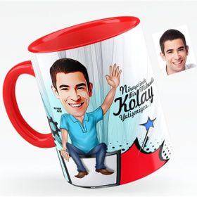 Kişiye Özel Bay Bilgisayar Mühendisi Karikatürlü Kırmızı 1 Kupa Bardak