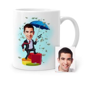 Kişiye Özel Bay Broker Karikatür Beyaz 1 Kupa Bardak