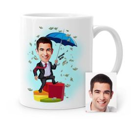 Kişiye Özel Bay Broker Karikatür Beyaz 1 Kupa Bardak