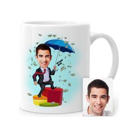 Kişiye Özel Bay Broker Karikatür Beyaz 1 Kupa Bardak