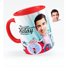 Kişiye Özel Bay Elektrik Mühendisi Karikatürlü Kırmızı 1 Kupa Bardak