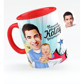 Kişiye Özel Bay Kadın Hastalıkları ve Doğum Uzmanı Karikatürlü Kırmızı 1 Kupa Bardak