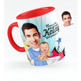 Kişiye Özel Bay Kadın Hastalıkları ve Doğum Uzmanı Karikatürlü Kırmızı 1 Kupa Bardak