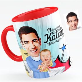 Kişiye Özel Bay Kadın Hastalıkları ve Doğum Uzmanı Karikatürlü Kırmızı 1 Kupa Bardak