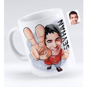 Kişiye Özel Bay Karikatürlü Beyaz Kupa Bardak