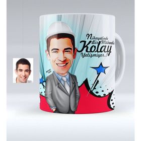 Kişiye Özel Bay Karikatürlü Beyaz Kupa Bardak