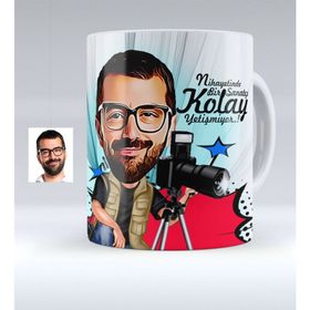 Kişiye Özel Bay Karikatürlü Beyaz Kupa Bardak