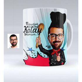 Kişiye Özel Bay Karikatürlü Beyaz Kupa Bardak