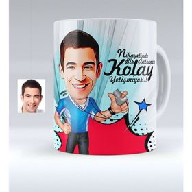 Kişiye Özel Bay Karikatürlü Beyaz Kupa Bardak