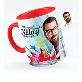 Kişiye Özel Bay Kimya Mühendisi Karikatürlü Kırmızı 1 Kupa Bardak