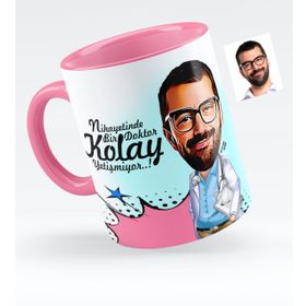 Kişiye Özel Bay Master Chef Karikatürlü Siyah 5 Kupa Bardak