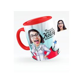 Kişiye Özel Bay Mezun Karikatürlü Siyah 1 Kupa Bardak