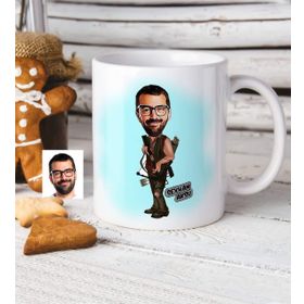 Kişiye Özel Bay Okçu Karikatür Beyaz Kupa Bardak