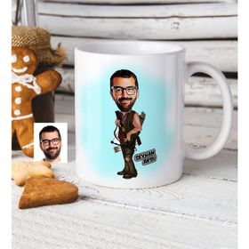 Kişiye Özel Bay Okçu Karikatür Beyaz Kupa Bardak
