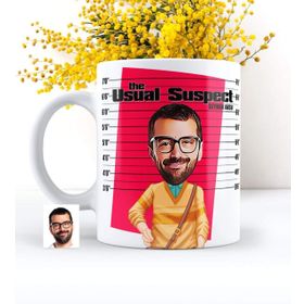 Kişiye Özel Bay Olağan Şüpheli Karikatürlü Beyaz Kupa Bardak