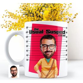 Kişiye Özel Bay Olağan Şüpheli Karikatürlü Beyaz Kupa Bardak