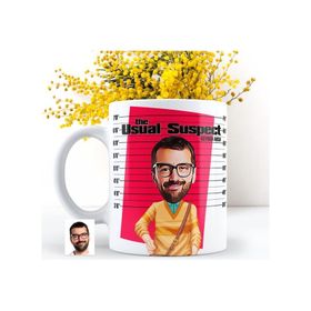 Kişiye Özel Bay Olağan Şüpheli Karikatürlü Beyaz Kupa Bardak