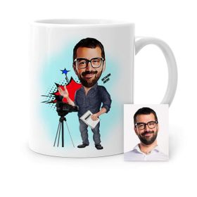 Kişiye Özel Bay Yönetmen Karikatür Beyaz 1 Kupa Bardak