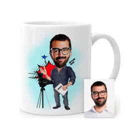 Kişiye Özel Bay Yönetmen Karikatür Beyaz 1 Kupa Bardak