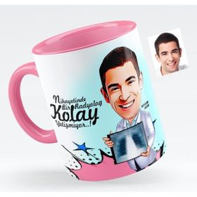Kişiye Özel Bayan CEO Karikatürlü Siyah 2 Kupa Bardak